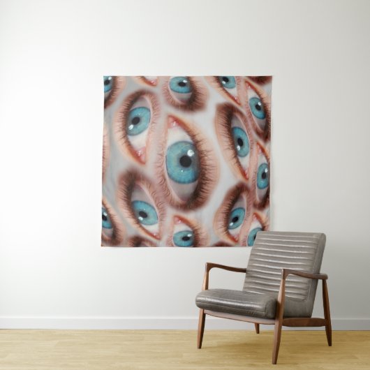 サイケデリック抽象芸術のゆがんだ眼の背景 タペストリー (インサイチュ(横))