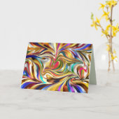 サイケデリック抽象芸術グリーティングカード カード (黄色い花)