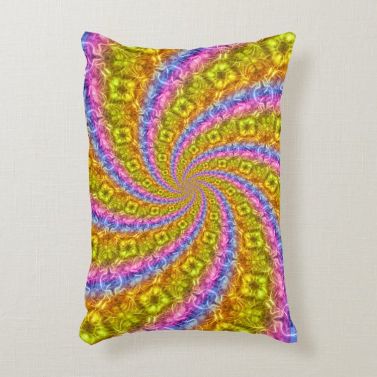 サイケデリック抽象芸術渦型アクセント枕 アクセントクッション (正面(垂直))