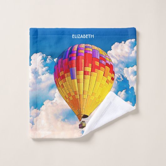 サイケデリック抽象芸術熱気球 バスタオルセット (ウォッシュタオル)