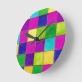 サイケデリック教会ステンドグラス ラウンド壁時計 (傾斜)