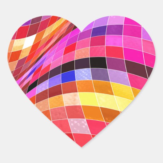 サイケデリック正方形 ハートシール (正面)