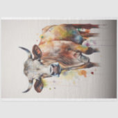 サイケデリック水彩牛3デコペ紙 薄葉紙 (正面)