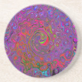 サイケデリック溝状マゼンタレトロ液スワール コースター (正面)