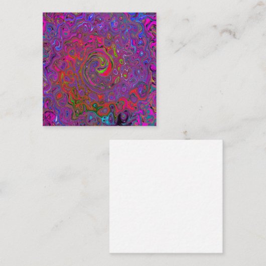 サイケデリック溝状マゼンタレトロ液スワール スクエア名刺 (正面/裏面)