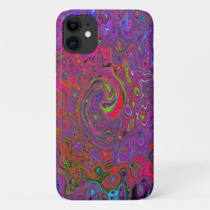 サイケデリック溝状マゼンタレトロ液スワール iPhone 11 ケース
