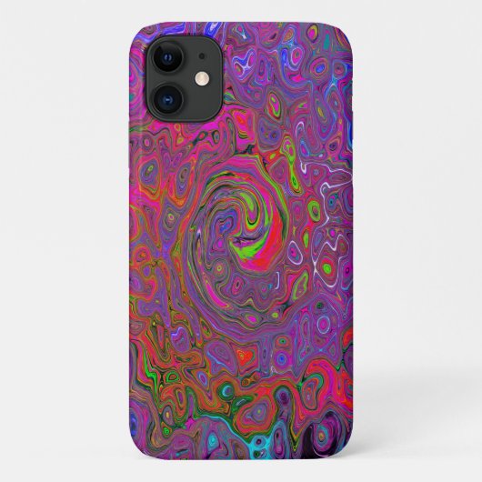 サイケデリック溝状マゼンタレトロ液スワール Case-Mate iPhoneケース (裏面)