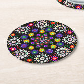 サイケデリック点曼荼羅 ラウンドペーパーコースター (アングル)
