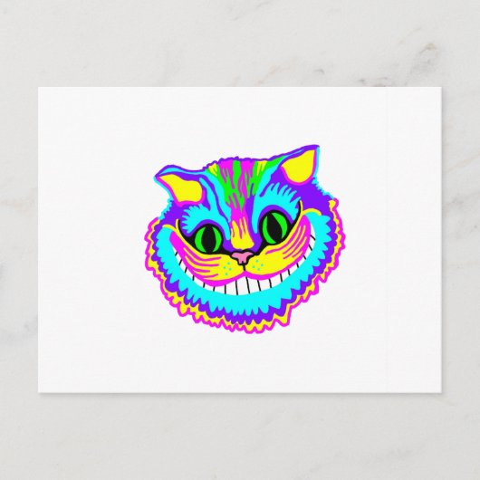サイケデリック熱狂する笑う猫 ポストカード (正面)