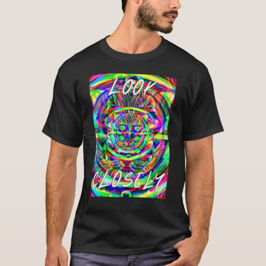 サイケデリック猫のオーバーサイズTシャツ Tシャツ (正面)