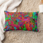 サイケデリック生花 ランバークッション (ブランケット)