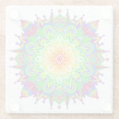 サイケデリック禅マンダラ抽象芸術アート ガラスコースター (裏面)