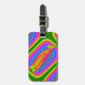 サイケデリック笑顔の鯨荷札 ラゲッジタグ (正面縦)