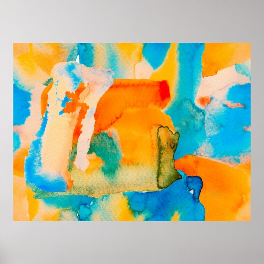 サイケデリック紙。クラシック青と緑豊かな溶岩レッド ポスター (正面)