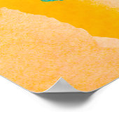 サイケデリック紙。クラシック青と緑豊かな溶岩レッド ポスター (角)