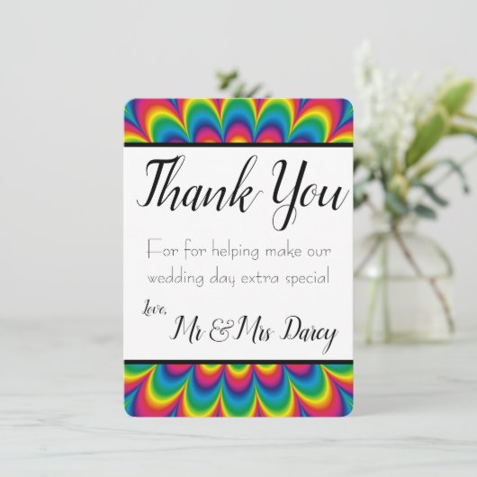 サイケデリック絞り染めサンキューカード 招待状 (スタンド正面)