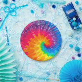 サイケデリック絞り染めデザイン ペーパープレート (パーティー)