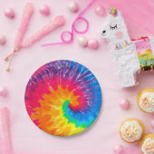 サイケデリック絞り染めデザイン ペーパープレート (パーティー)