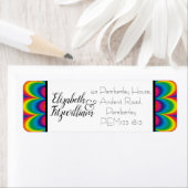 サイケデリック絞り染め差出人住所ラベル ラベル (インサイチュ)