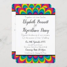 サイケデリック絞り染め結婚式招待状