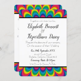 サイケデリック絞り染め結婚式招待状 招待状