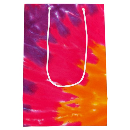 サイケデリック絞り染め35番目の誕生日中抱き枕 ミディアムペーパーバッグ (裏面)