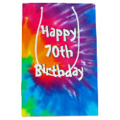 サイケデリック絞り染め70番目の誕生日中抱き枕 ミディアムペーパーバッグ (正面)