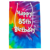 サイケデリック絞り染め85番目の誕生日中抱き枕 ミディアムペーパーバッグ (正面)