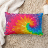 サイケデリック絞り染め ランバークッション (ブランケット)