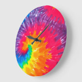 サイケデリック絞り染め ラージ壁時計 (傾斜)