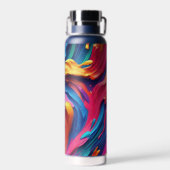 サイケデリック絵を描カラフル線 ウォーターボトル (背面)