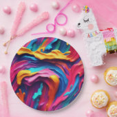 サイケデリック絵を描カラフル線 ペーパープレート (パーティー)