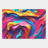 サイケデリック絵を描カラフル線 ラッピングペーパーシート (正面)