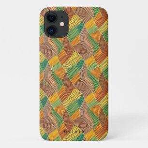 サイケデリック線コンテンポラリー付きパターン iPhone 11 ケース