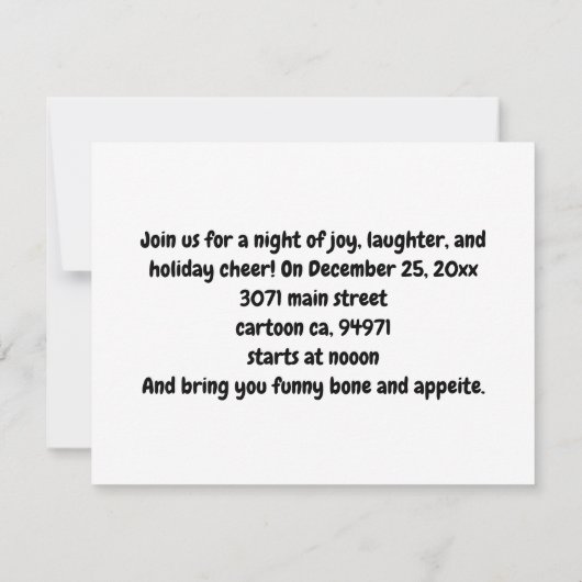 サイケデリック色サンタ乗降雪車パーティー 招待状 (裏面)