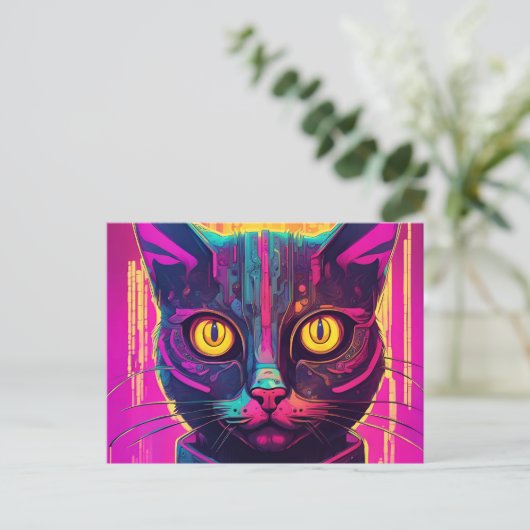 サイケデリック電脳猫 ポストカード (スタンド正面)