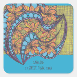 サイケデリック青サイケデリック君の名 スクエアシール