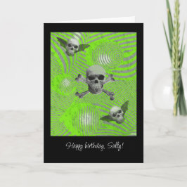 サイケデリック飛んでいるスカル カード