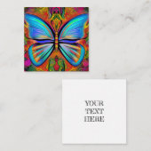 サイケデリック鮮やか色絵画蝶 ノートカード (正面/裏面)