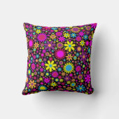サイケデリック鮮やか花開花-67566 クッション (裏面)