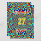 サイケデリック27歳誕生日パーティー招待状 招待状 (正面/裏面)