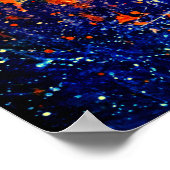 サイケデリック(ばちゃばちゃ)跳ねる |レインボーカラフル抽象芸術 ポスター (角)