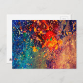 サイケデリック（ばちゃばちゃ）跳ねる |レインボーカラフル抽象芸術 ポストカード (正面/裏面)