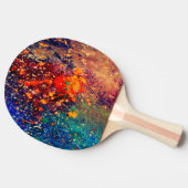サイケデリック(ばちゃばちゃ)跳ねる |レインボーカラフル抽象芸術 卓球ラケット (横)