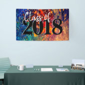 サイケデリック（ばちゃばちゃ）跳ねる |レインボー抽象芸術卒業 横断幕 (トレードショー)