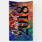 サイケデリック（ばちゃばちゃ）跳ねる |レインボー抽象芸術卒業 横断幕 (縦)