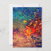 サイケデリック(ばちゃばちゃ)跳ねる |レインボー抽象芸術結婚ズ 招待状 (裏面)