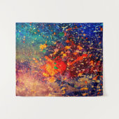 サイケデリック(ばちゃばちゃ)跳ねる |レインボー抽象芸術背景 タペストリー (正面(横))