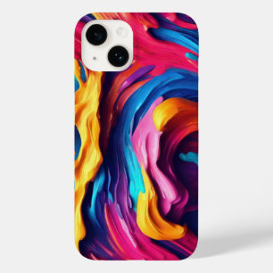サイケデリック アブストラクト カラフル ペイント ストローク Case-Mate iPhone 14ケース