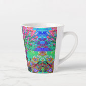 サイケデリック アブストラクト グルービー パープル セダム カフェラテマグ (右)